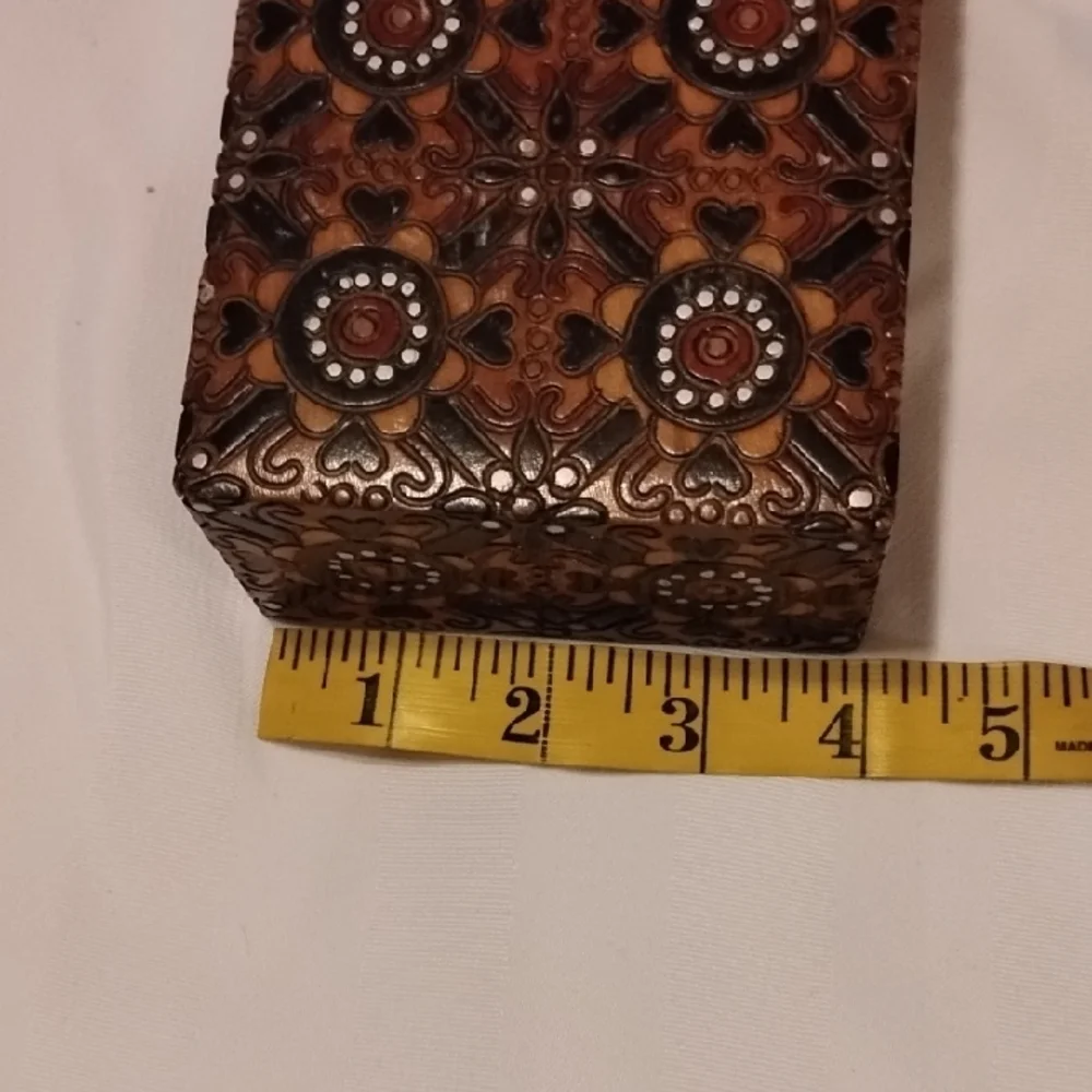 Hand Carved & Painted Wood Box, Made In Poland